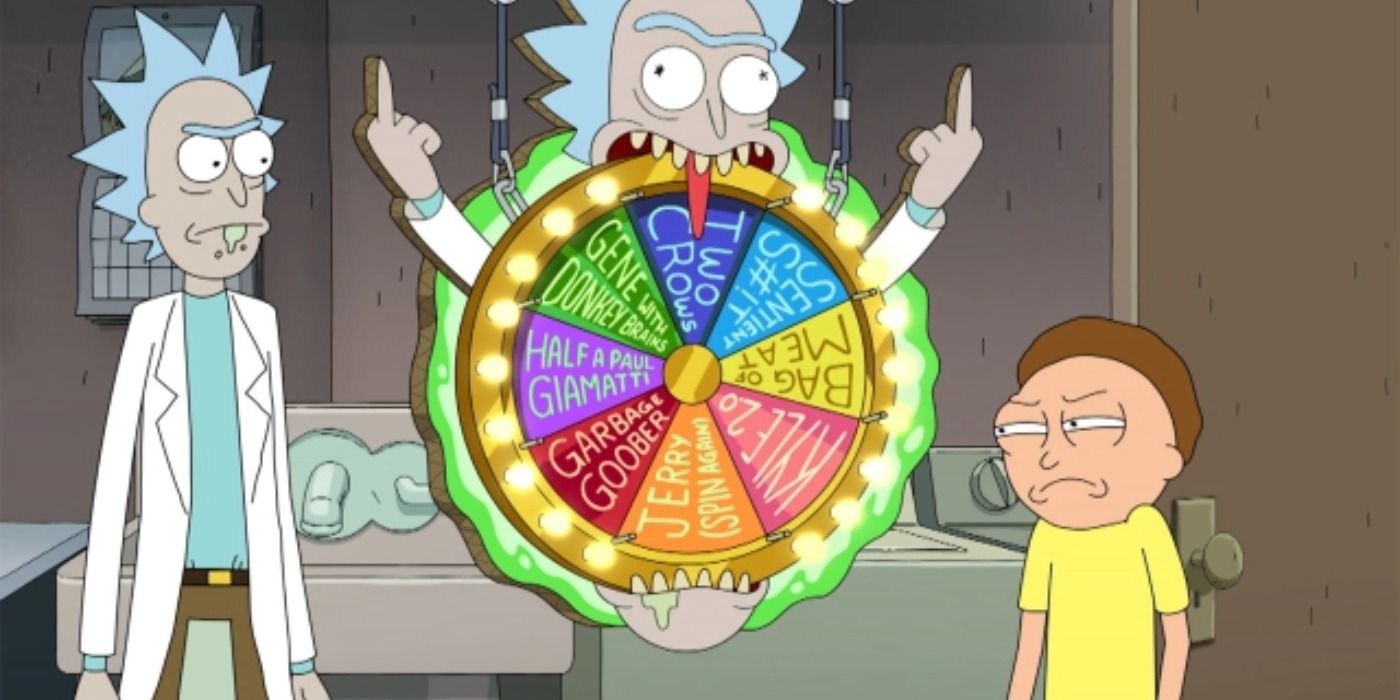 Rick and Morty look at eachother angrily in season 5 of Rick and Morty.