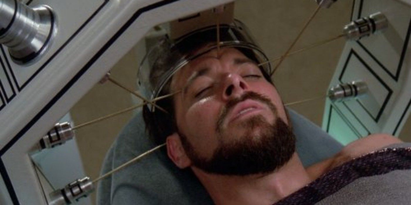Cmdr. Riker in a coma on Star Trek TNG.