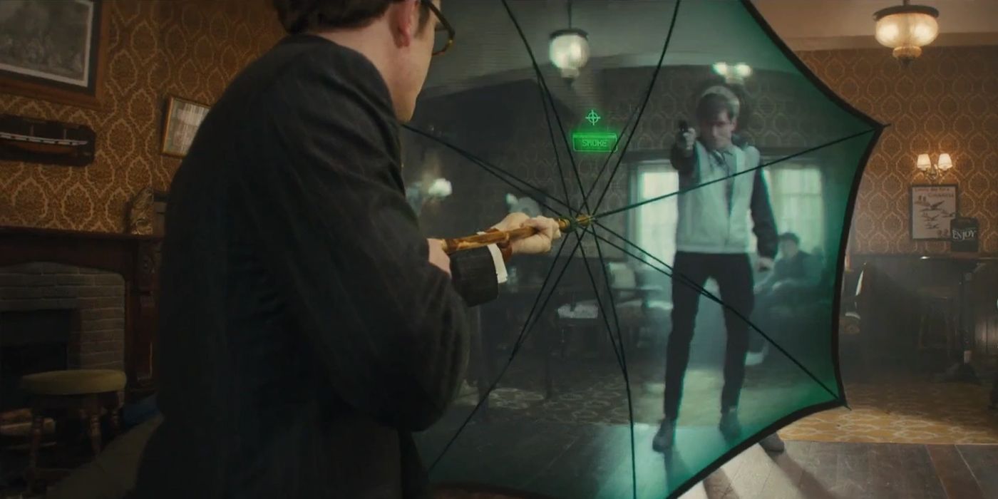 umbrella kingsman scene