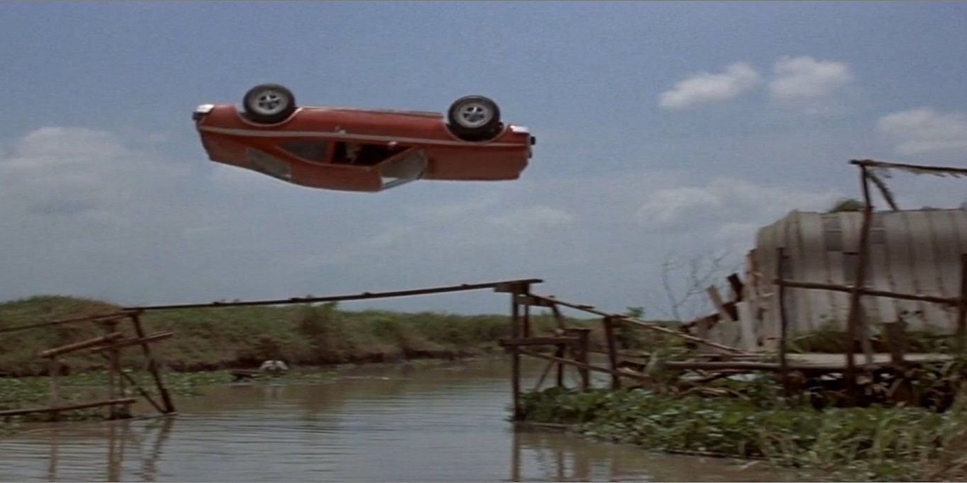 when he flipped his car over a river