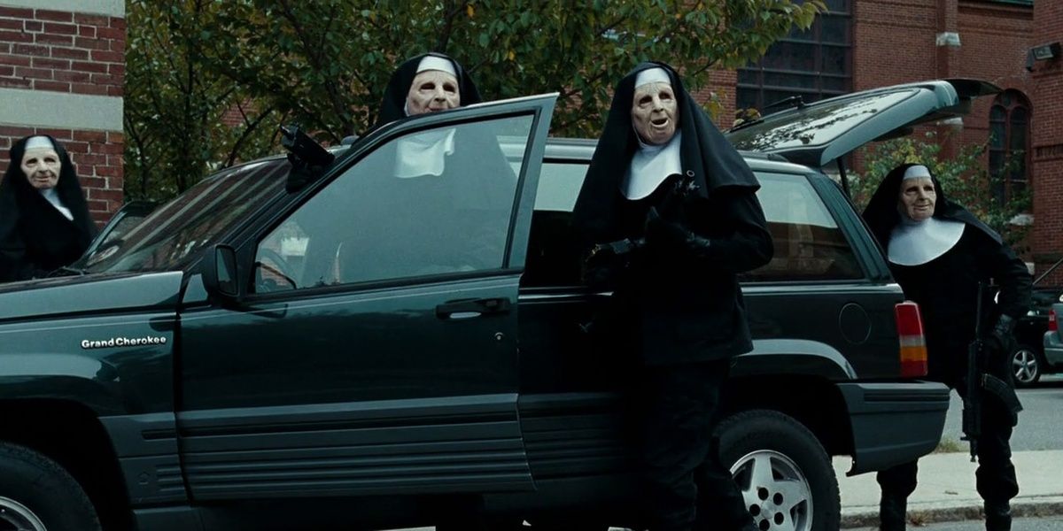 Robbers in nun costumes in The Town