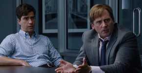 Steve Carrell as Mark Baum looks angry in The Big Short