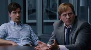 Steve Carrell as Mark Baum looks angry in The Big Short