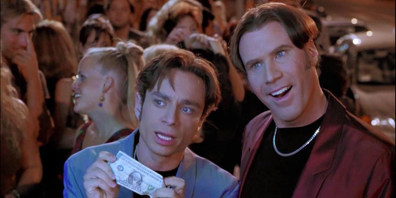 Steve and Doug try to bribe a bouncer to get into a club in A Night at the Roxbury