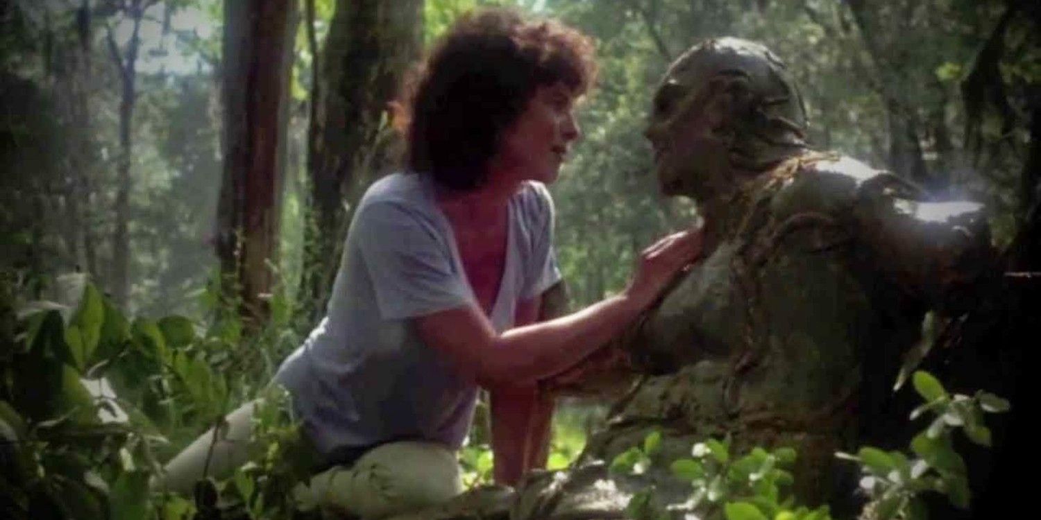 Alice Cable and Swamp Thing facing each other in 1982 Swamp Thing