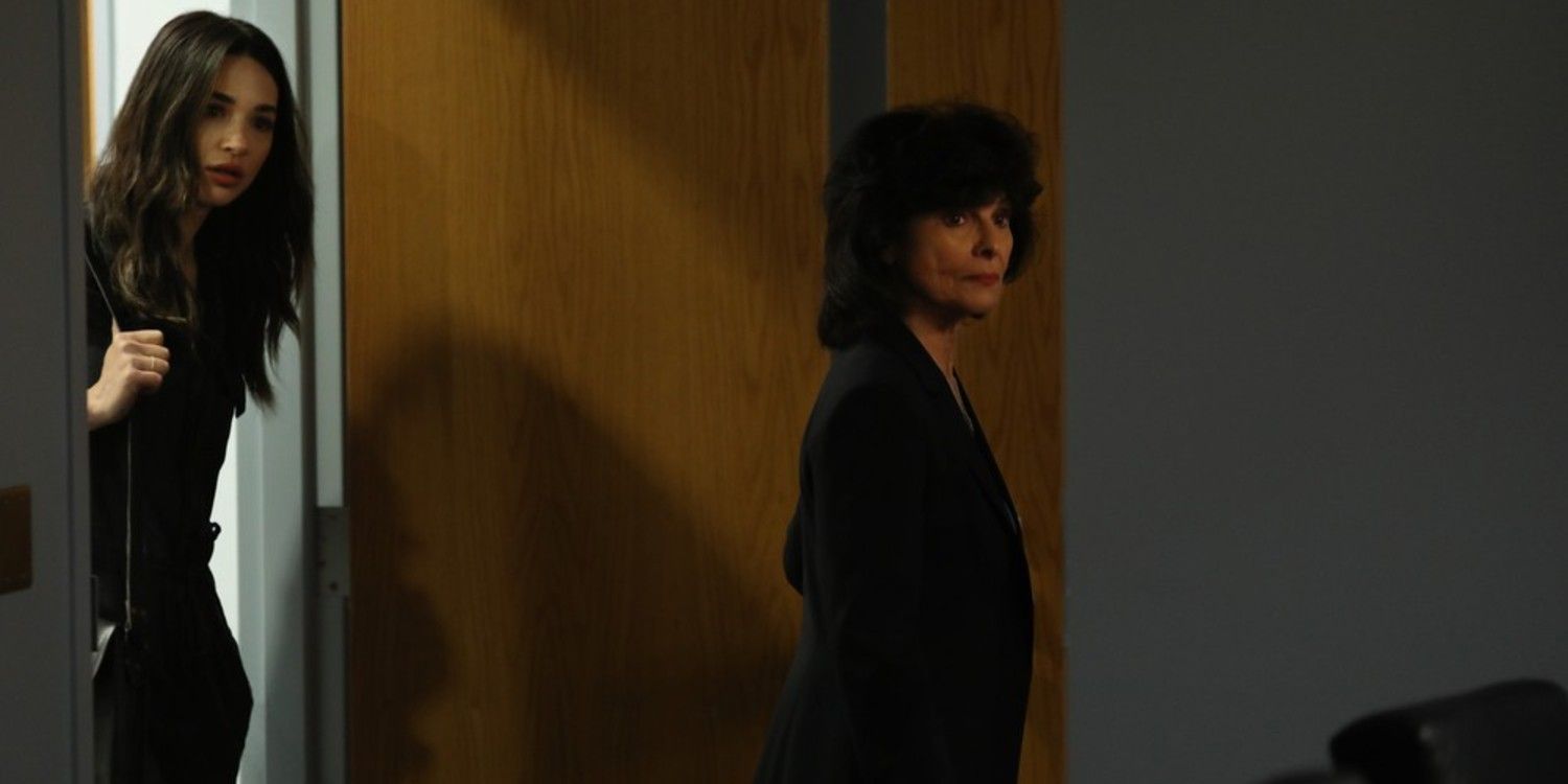 Adrienne Barbeau as Dr. Palomer and Crystal Reed as Dr. Abby Arcane in Swamp Thing
