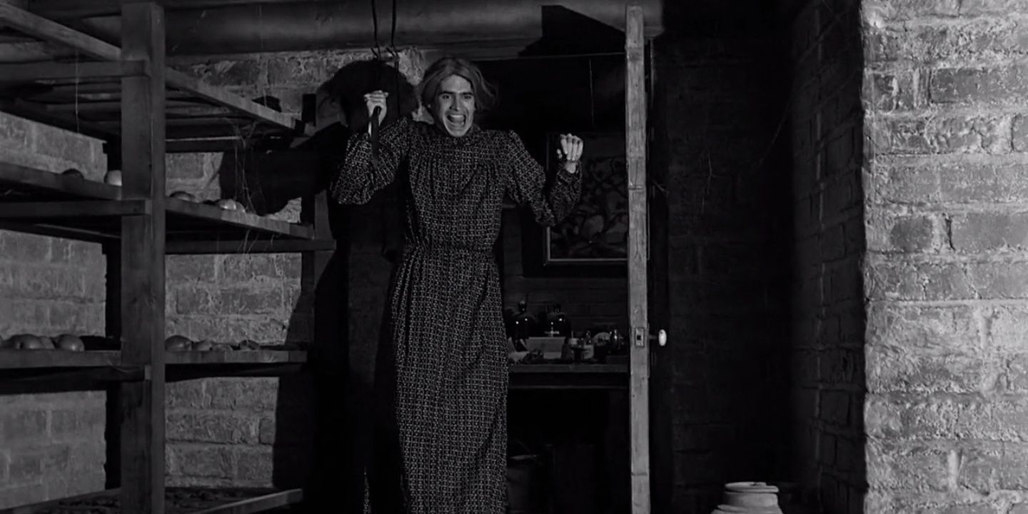 Norman Bates dressed like his mother in Psycho.