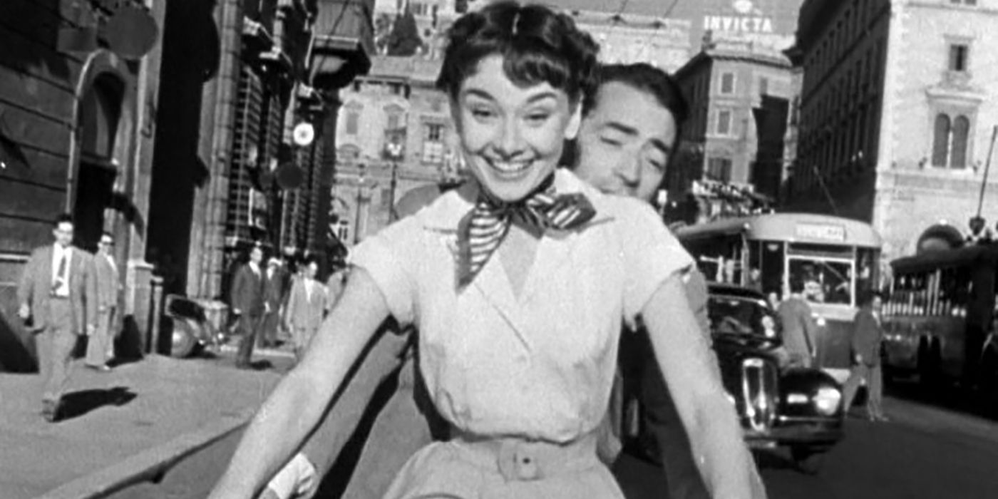 Audrey Hepburn and Gregory Peck on Vespa in Roman Holiday trailer