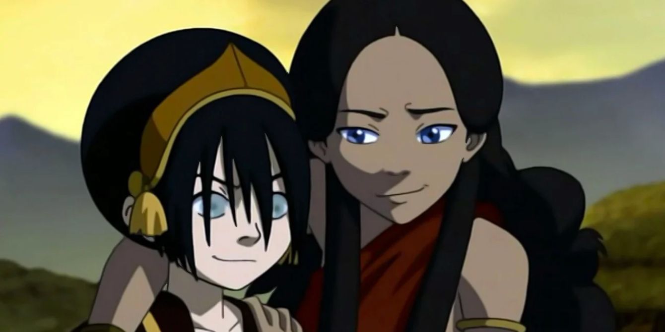 Toph and Korra in The Runaway episode of Avatar The Last Airbender