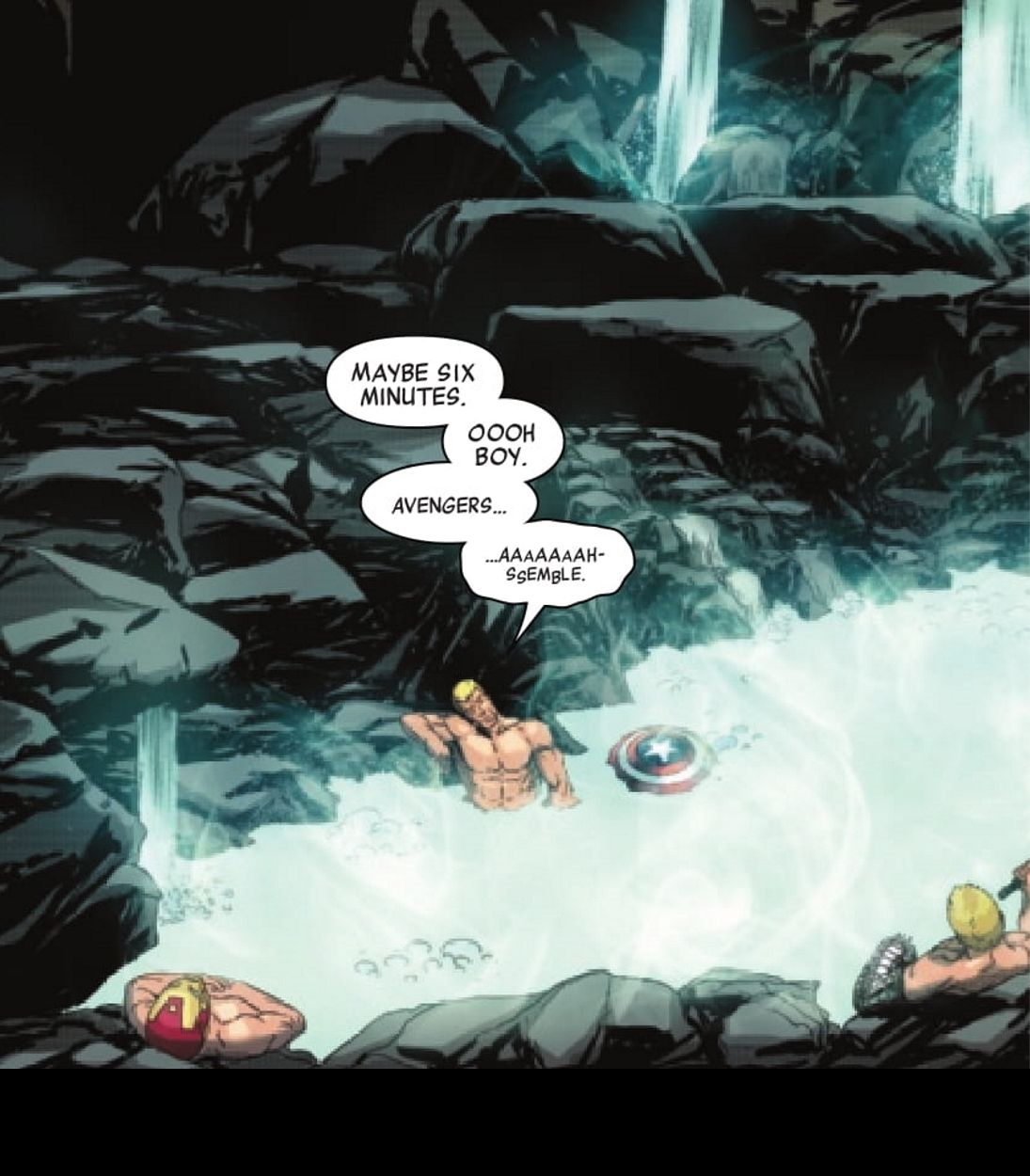 Avengers in Hot Tub Vertical