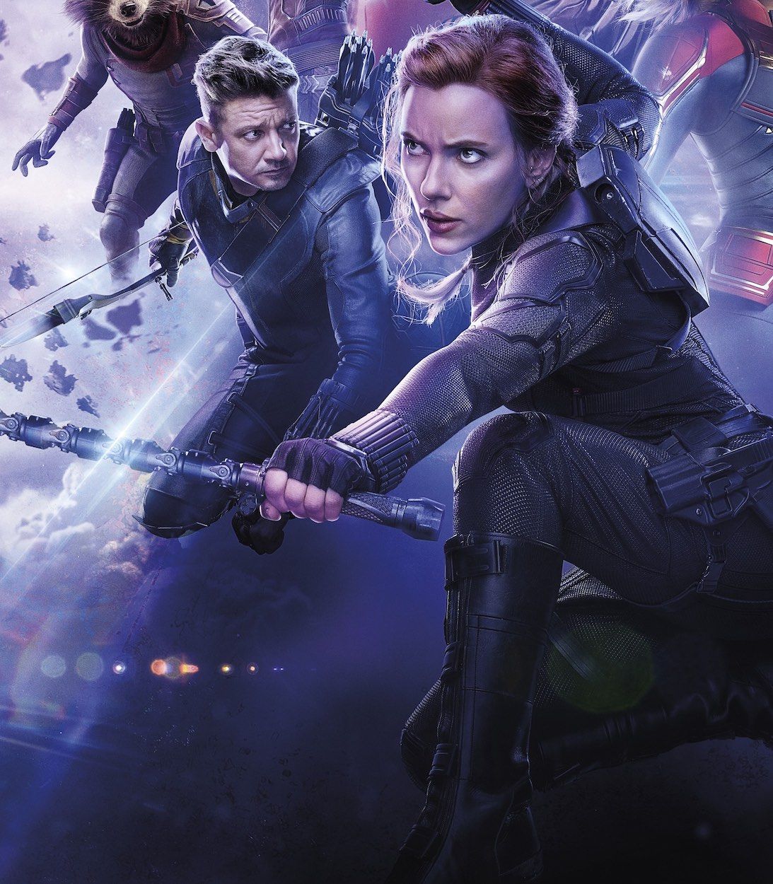 Black Widow and Hawkeye on the Avengers Endgame poster