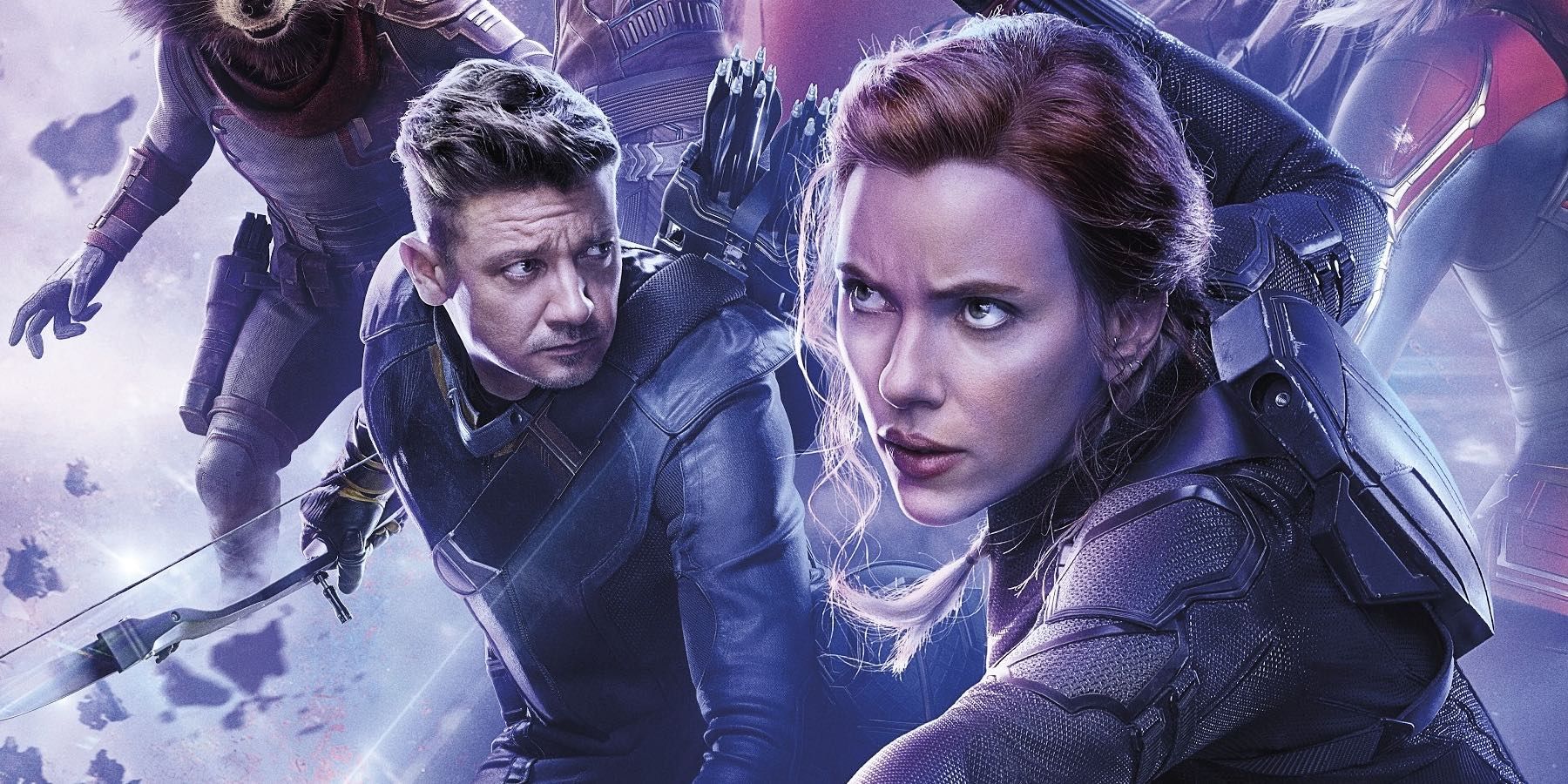 Black Widow and Hawkeye in the Avengers: Endgame poster