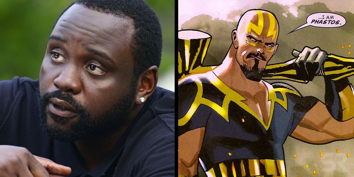Split image of Brian Tyree Henry and the comic book version of Phastos