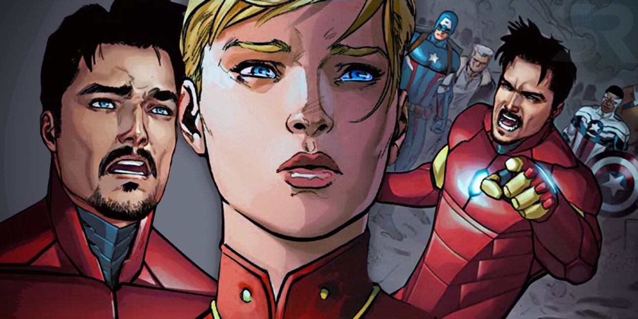 Captain Marvel and Iron Man Fight Comic