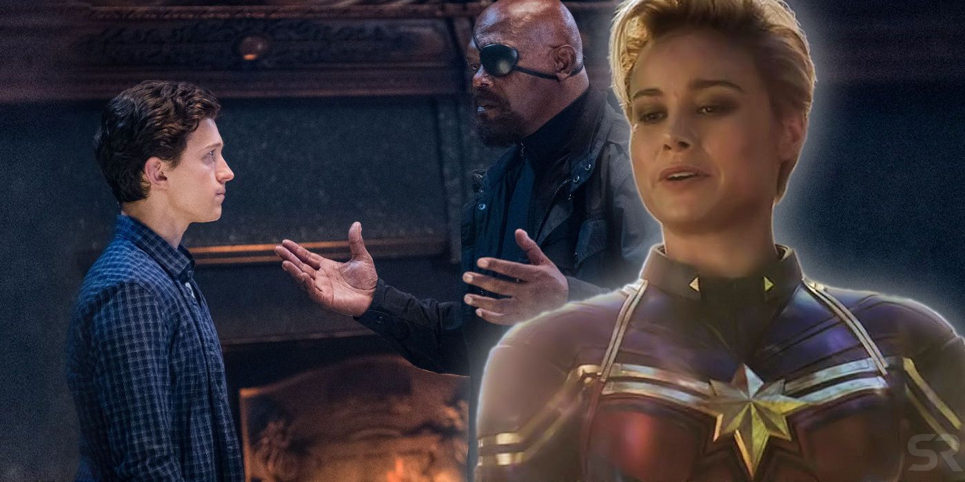 Captain Marvel and Nick Fury from Spider-Man Far From Home