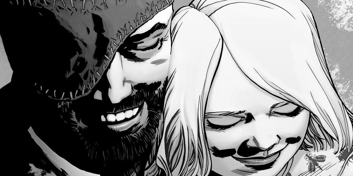 Carl Grimes with daughter Andrea in The Walking Dead comics