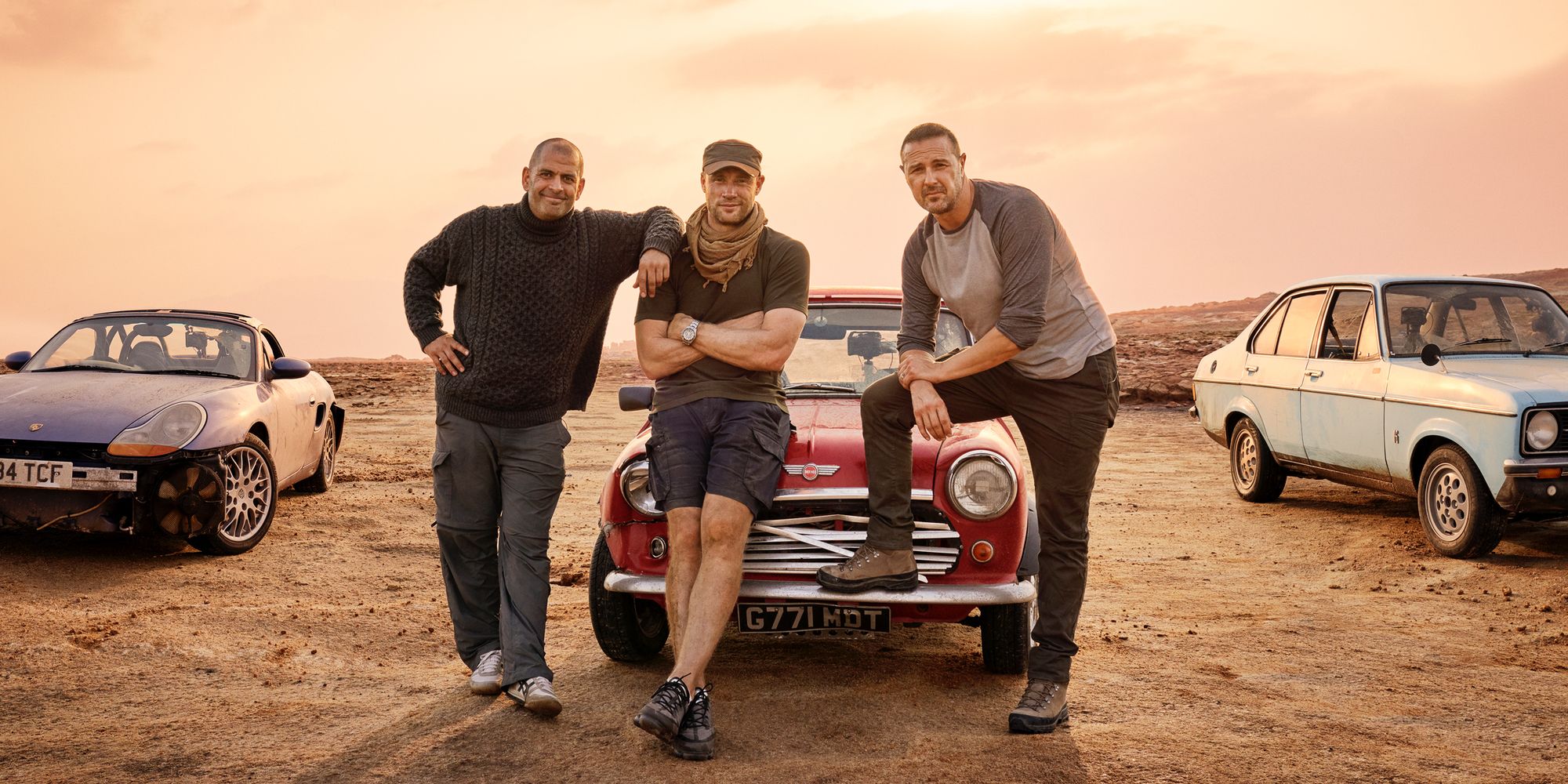 Chris Harris Andrew Flintoff and Paddy McGuinness in Top Gear Season 27 BBC America