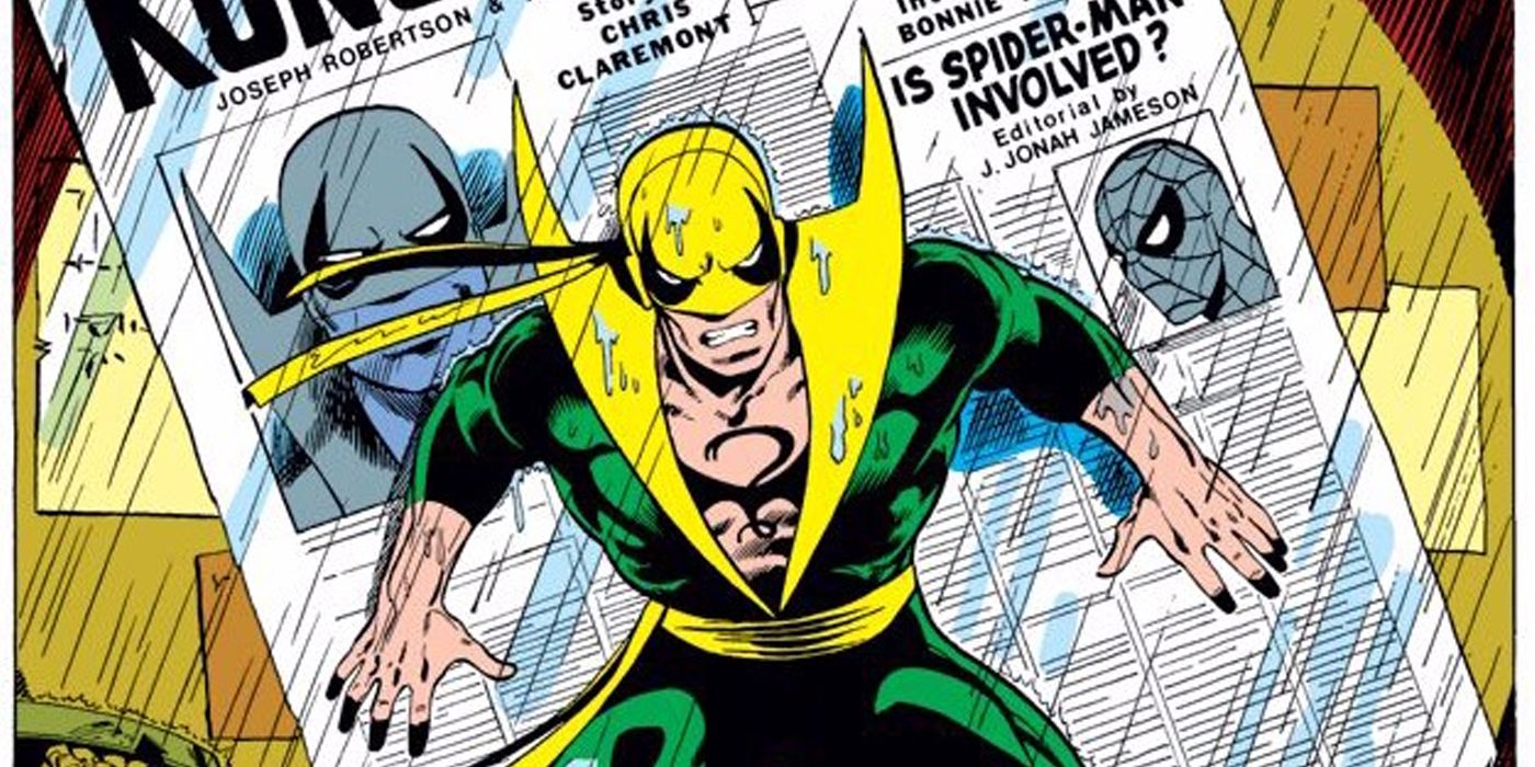 An image of Iron Fist leaning on the wall in the Marvel Comics