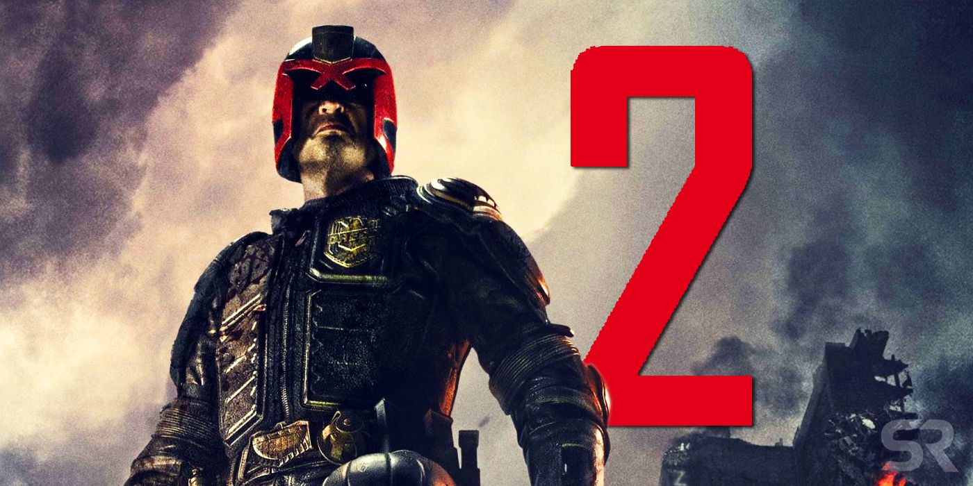 The Dredd movie poster with a giant red 2 next to Judge Dredd