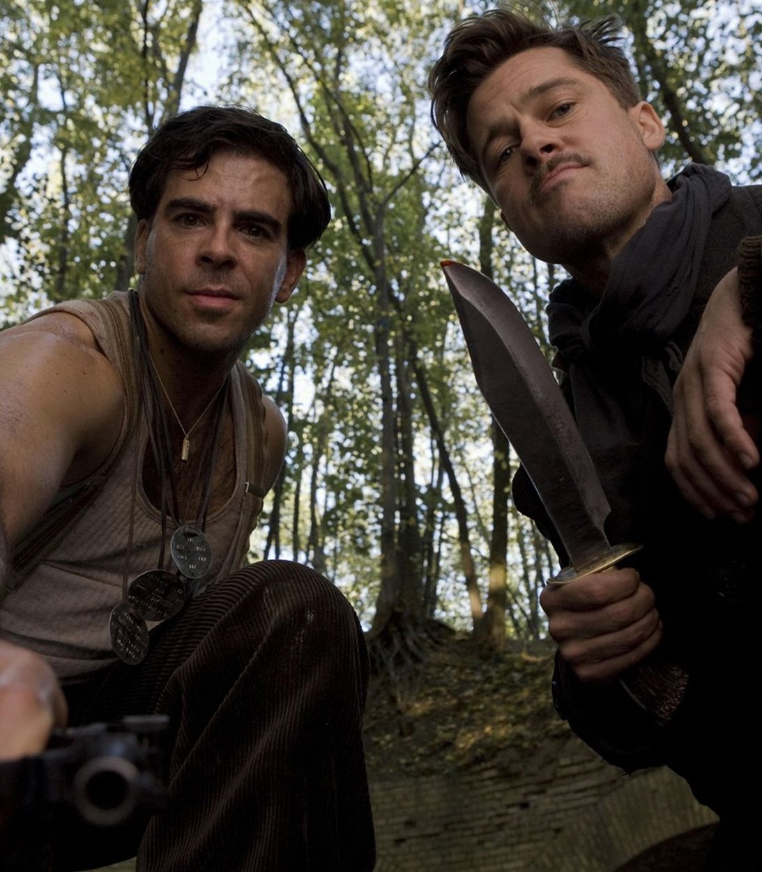 Eli Roth and Brad Pitt in Inglourious Basterds vertical
