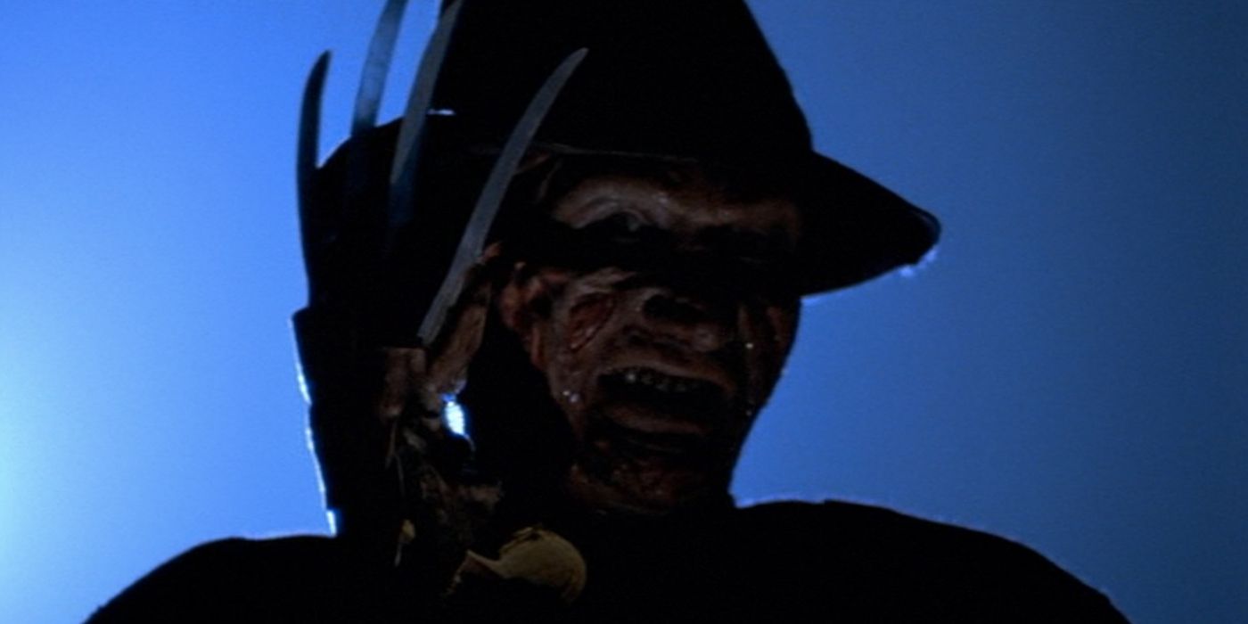 Freddy covering his face with his bladed glove.