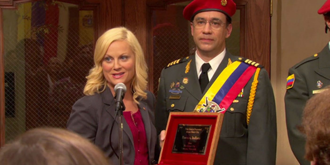 Raul Alejandro and Leslie Knope in Parks and Recreation