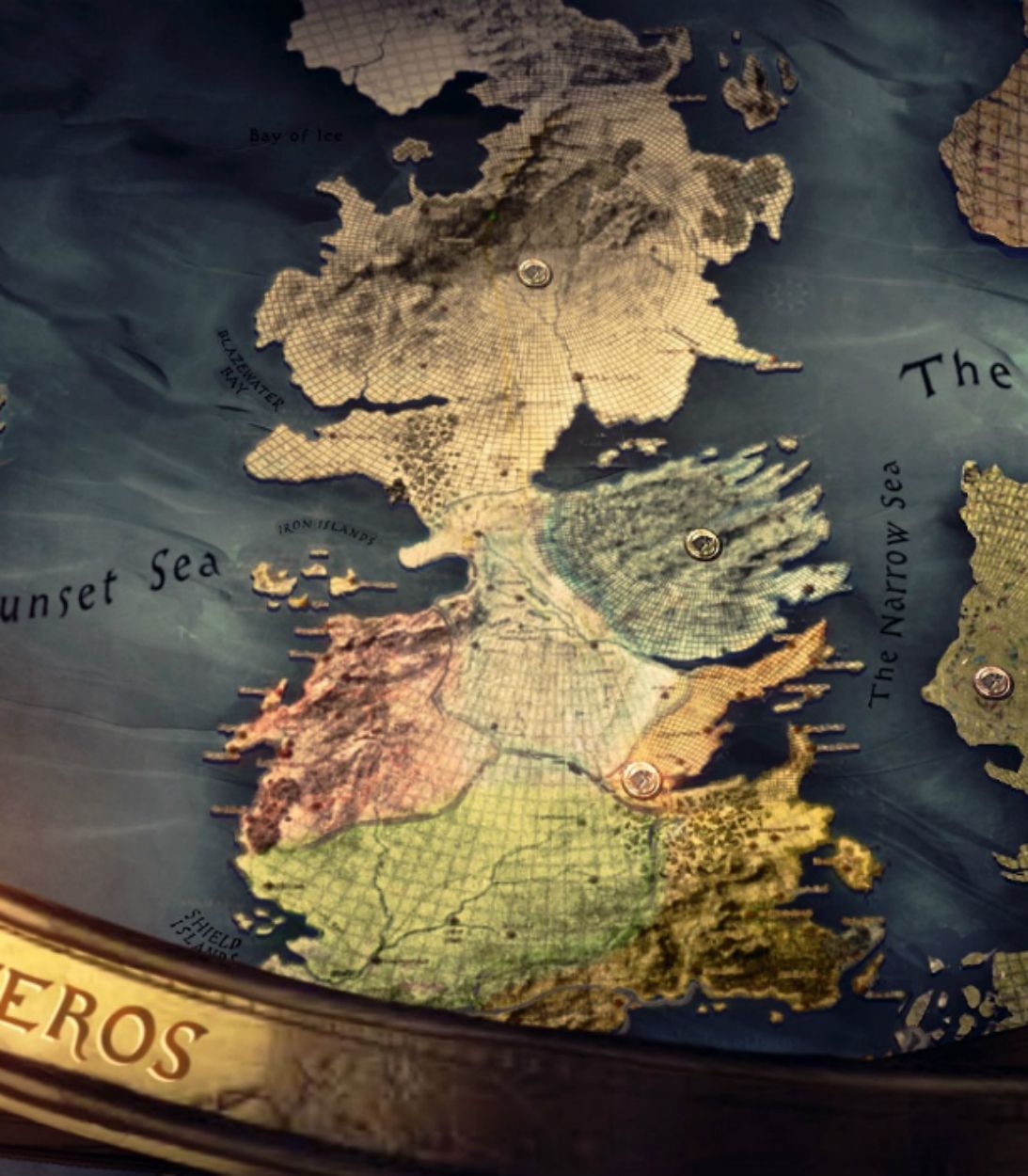 Game of Thrones Westeros Seven Kingdoms Map Vertical