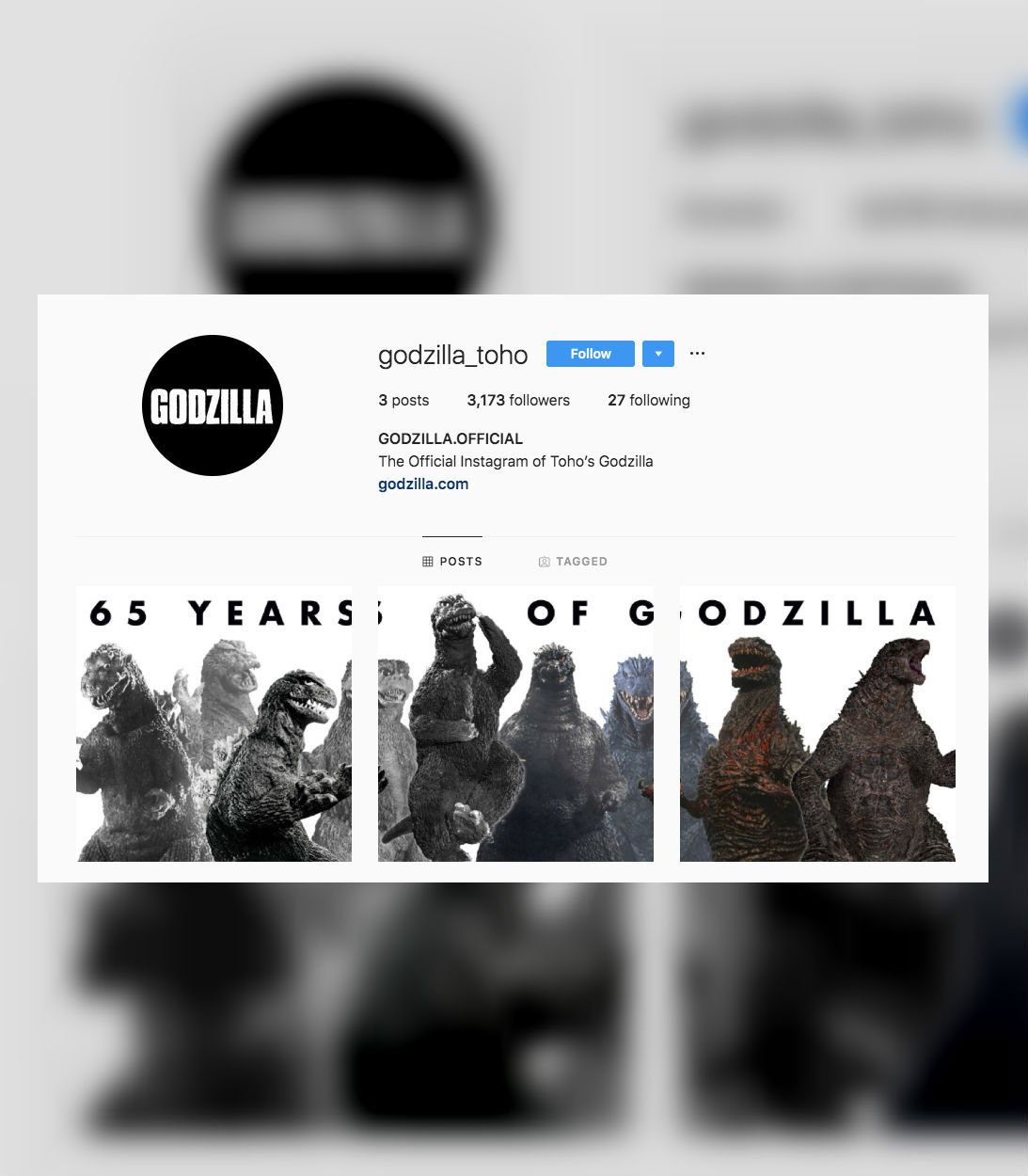 Godzilla Official Instagram Vertical
