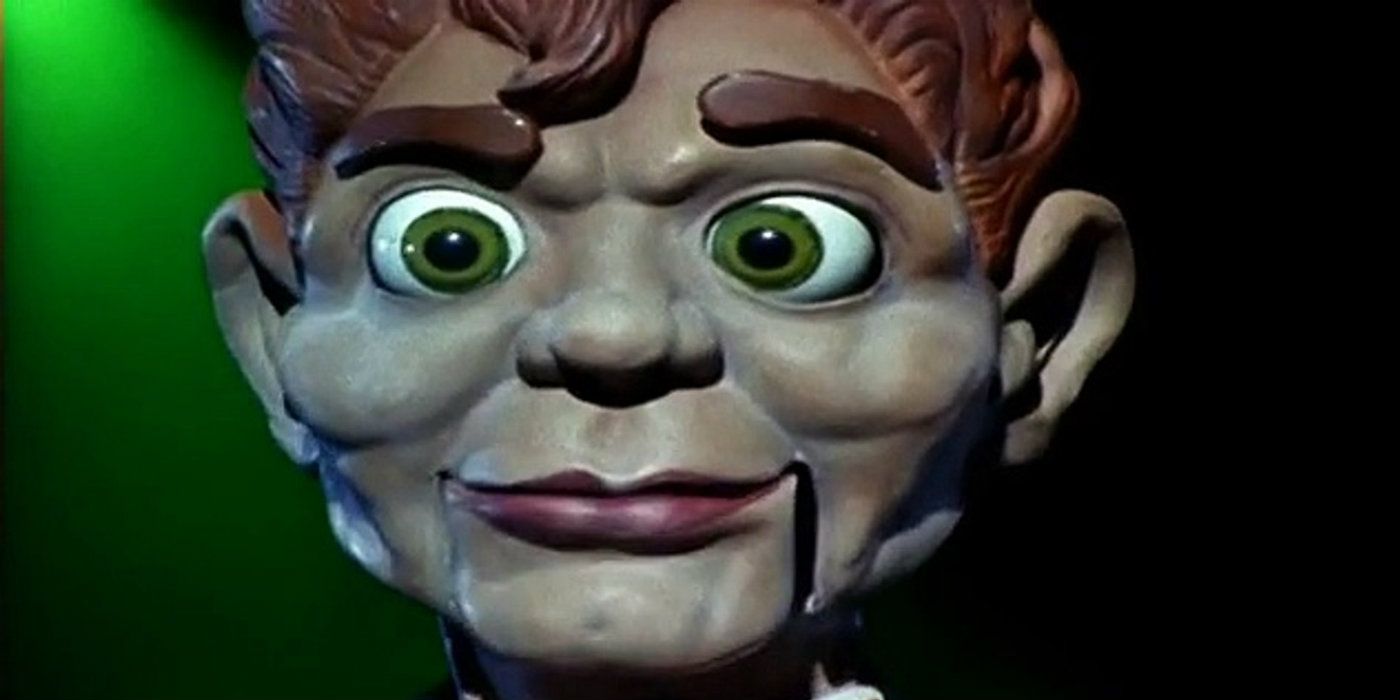A close up of Slappy the dummy in Goosebumps