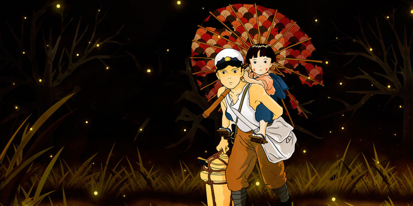 Seita carries Setsuko in Grave of the Fireflies