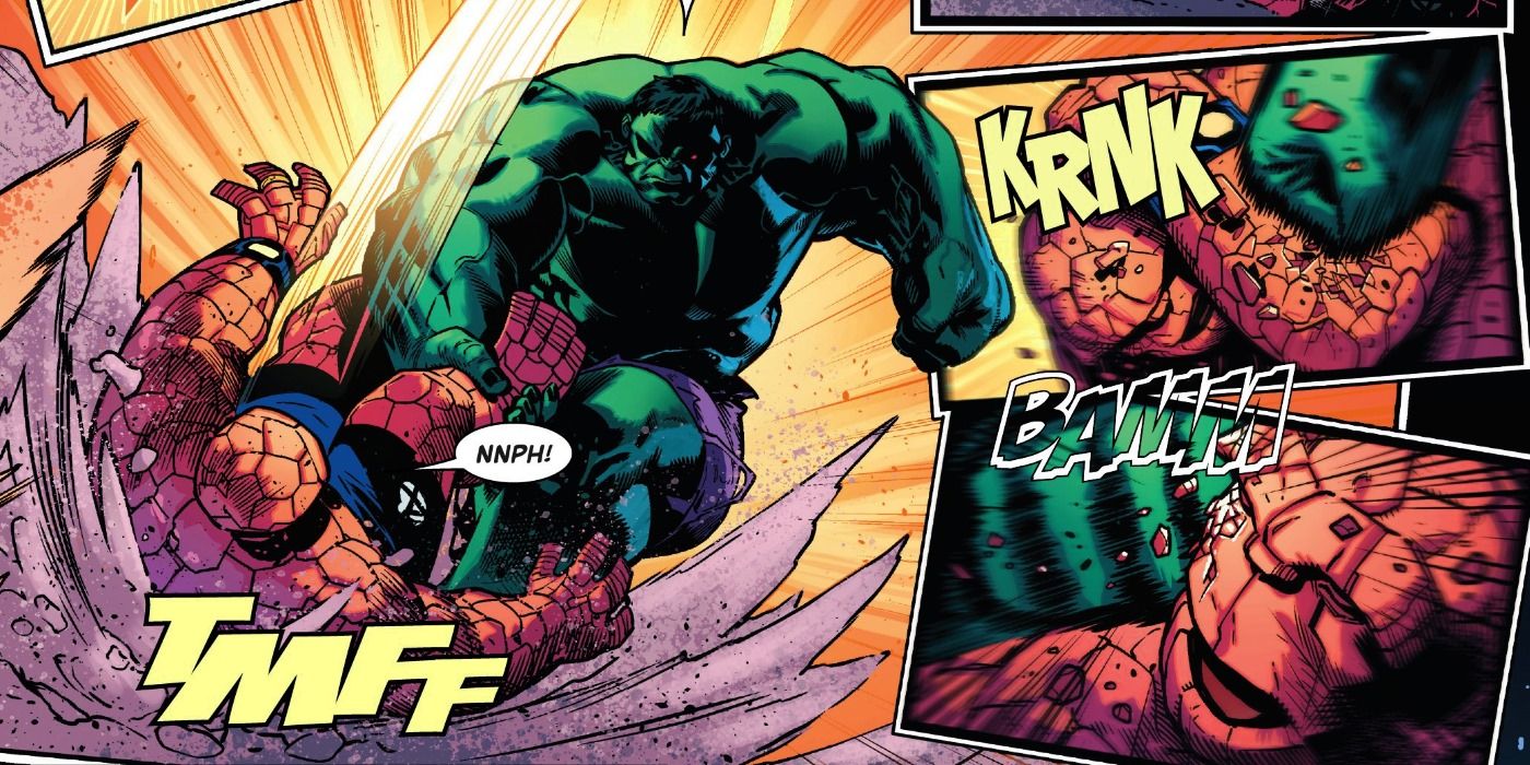 Hulk Fighting Thing in Marvel Comic