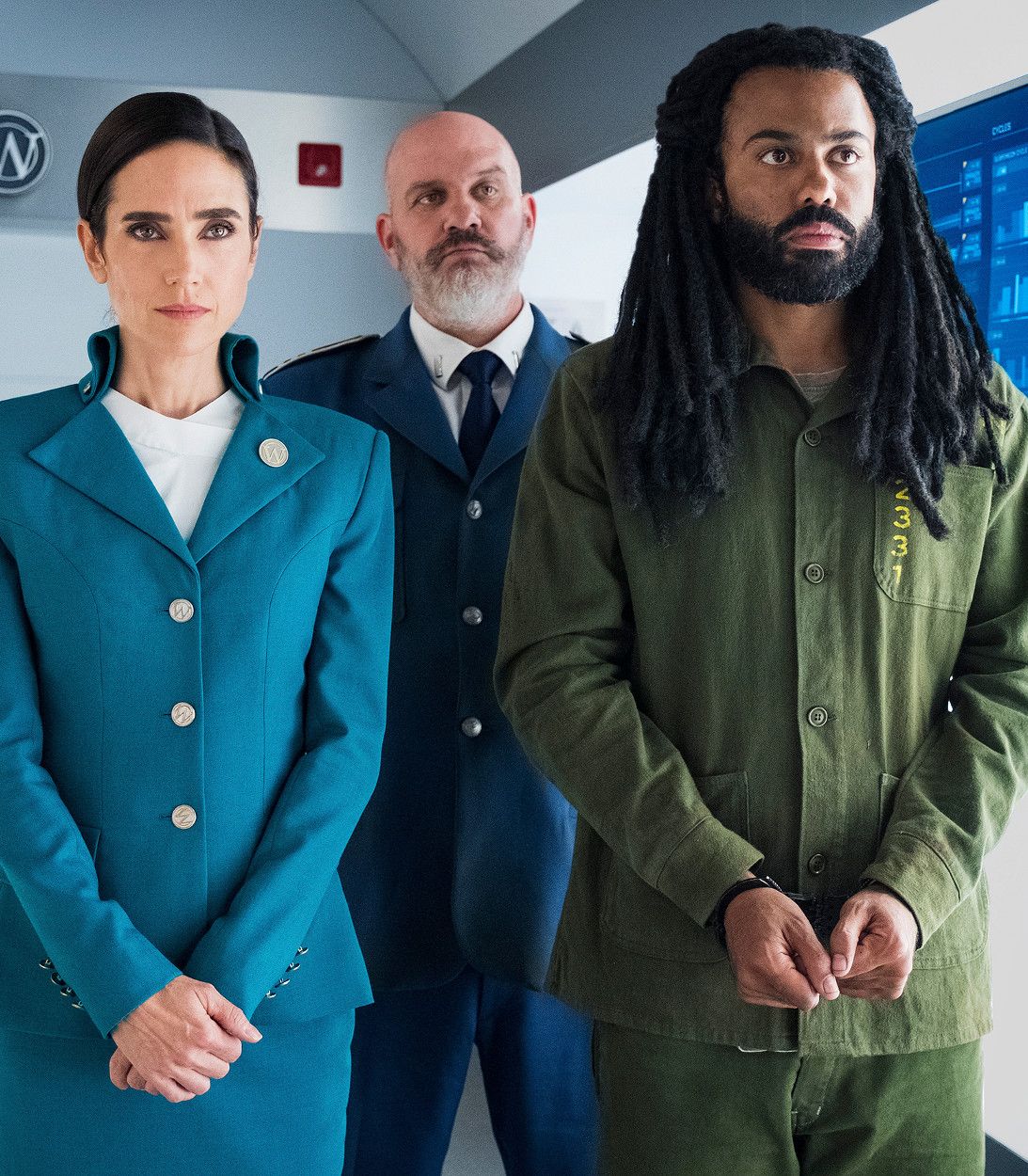 Jennifer Connolly and Daveed Diggs in Snowpiercer