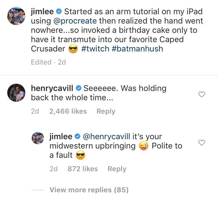 Jim Lee Henry Cavill Instagram Superman