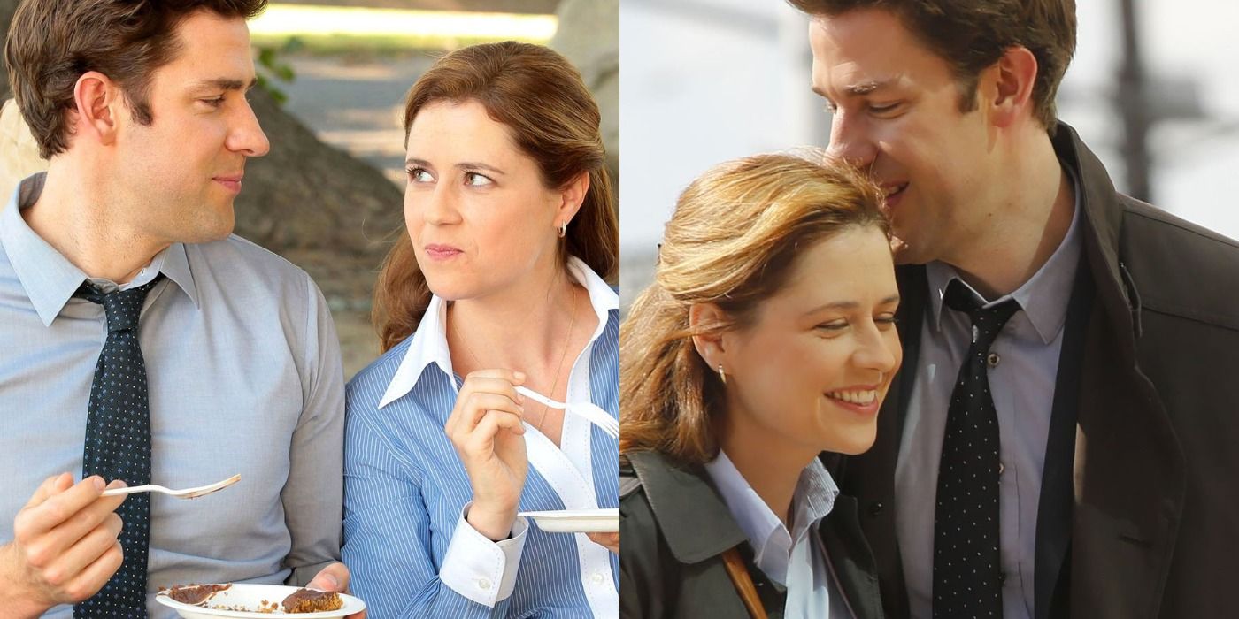 Jim and Pam from The Office romantic moments collage