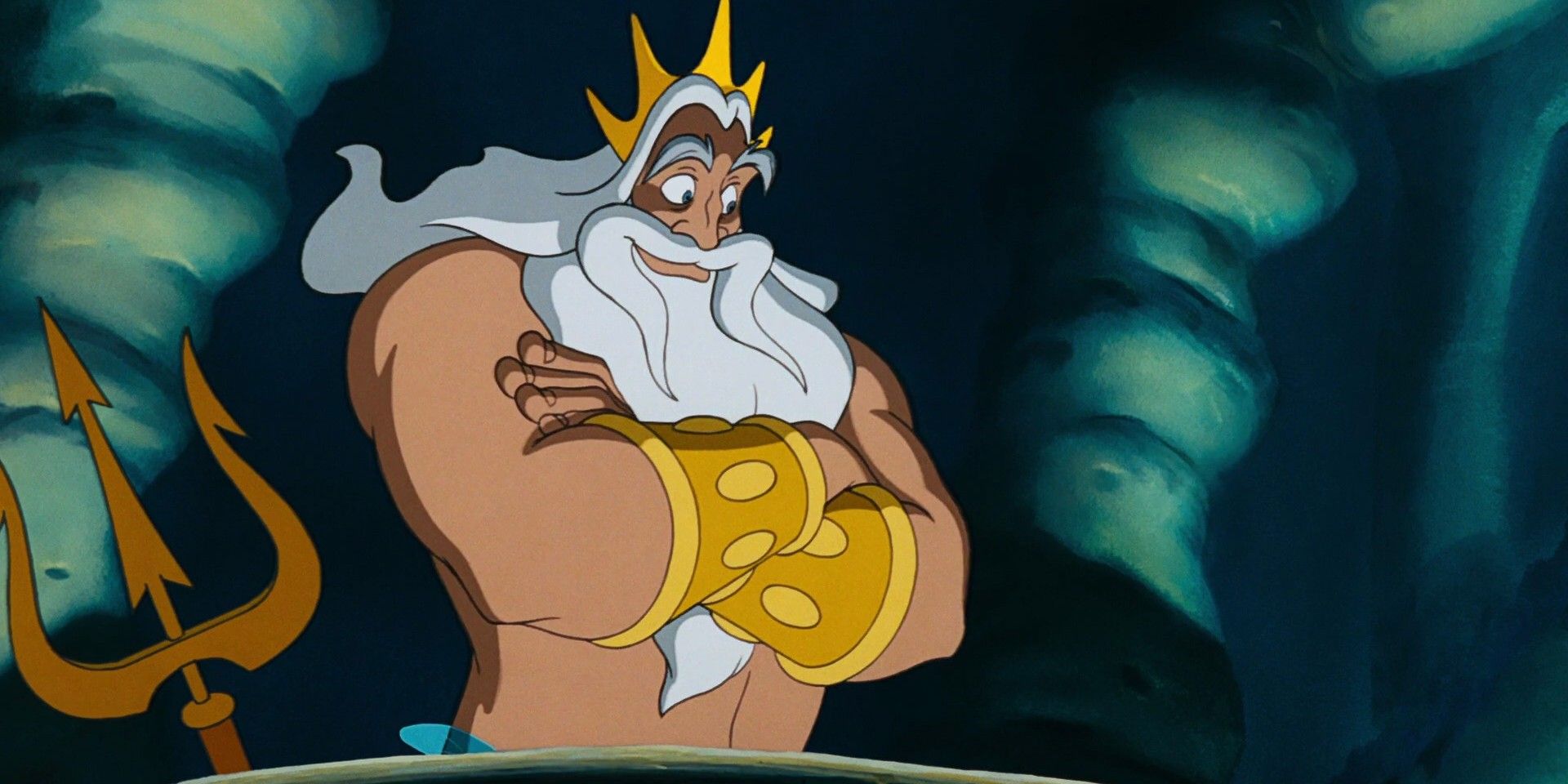 King Triton looking pleased in The Little Mermaid 1989