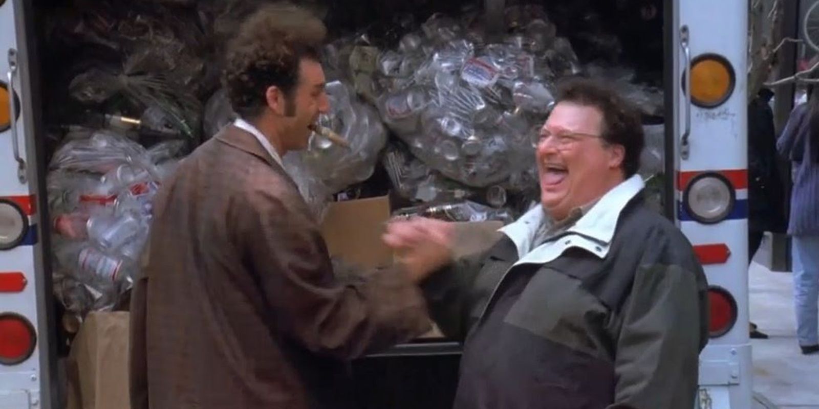 Kramer and Newman's bottle scam in Seinfeld