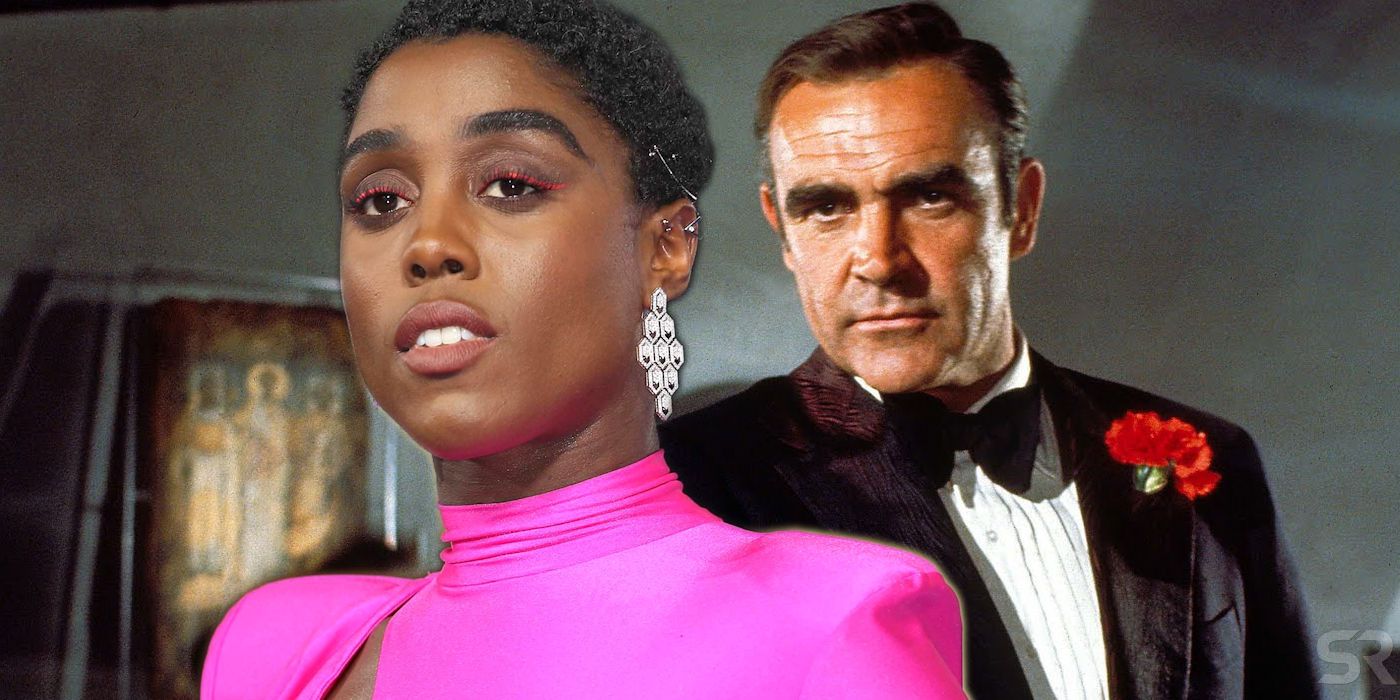 Lashana Lynch and Sean Connery as James Bond