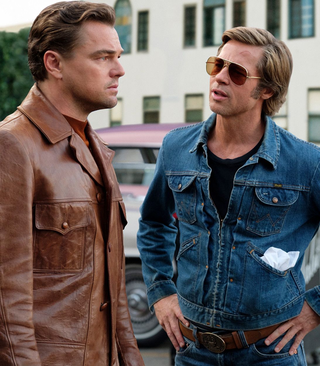 Leonardo DiCaprio and Brad Pitt in Once Upon a TIme in Hollywood
