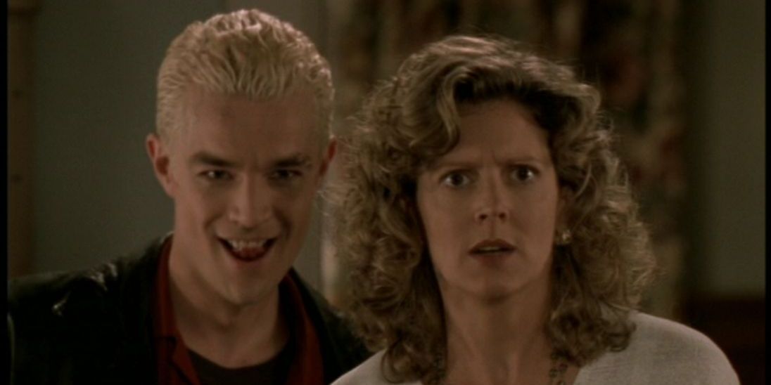 Spike taunting Angel by pretending to attack Joyce in Buffy the Vampire Slayer
