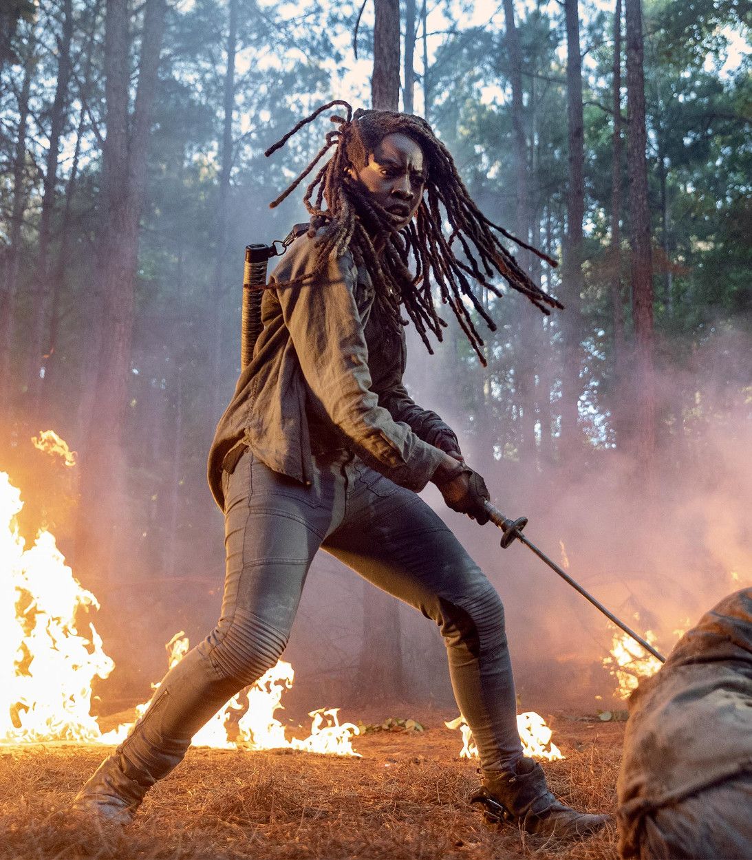 Michonne Battles Zombies On The Walking Dead Season 10