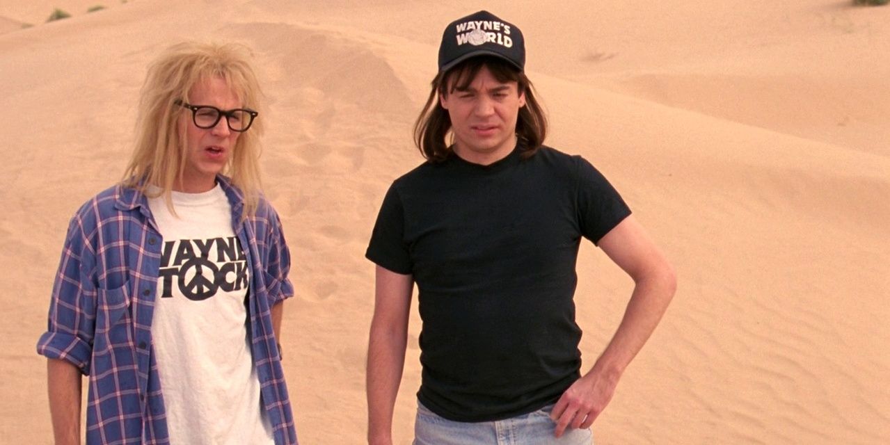 Mike Myers as Wayne Campbell and Dana Carvey as Garth Algar in Waynes World 2