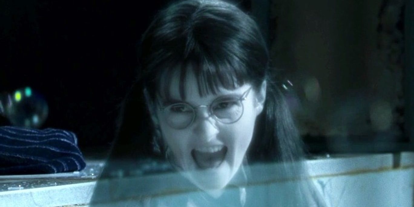 Moaning Myrtle cackling in Harry Potter