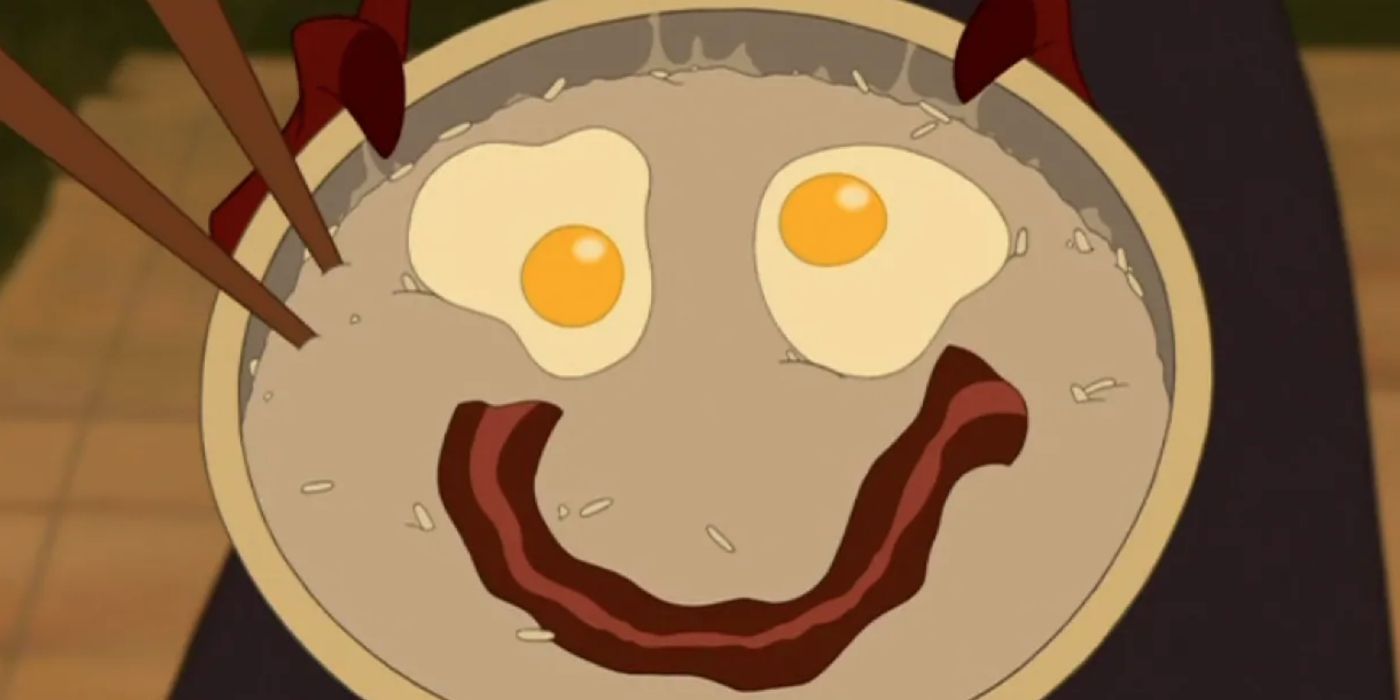 Mushu's happy face Congee in Mulan