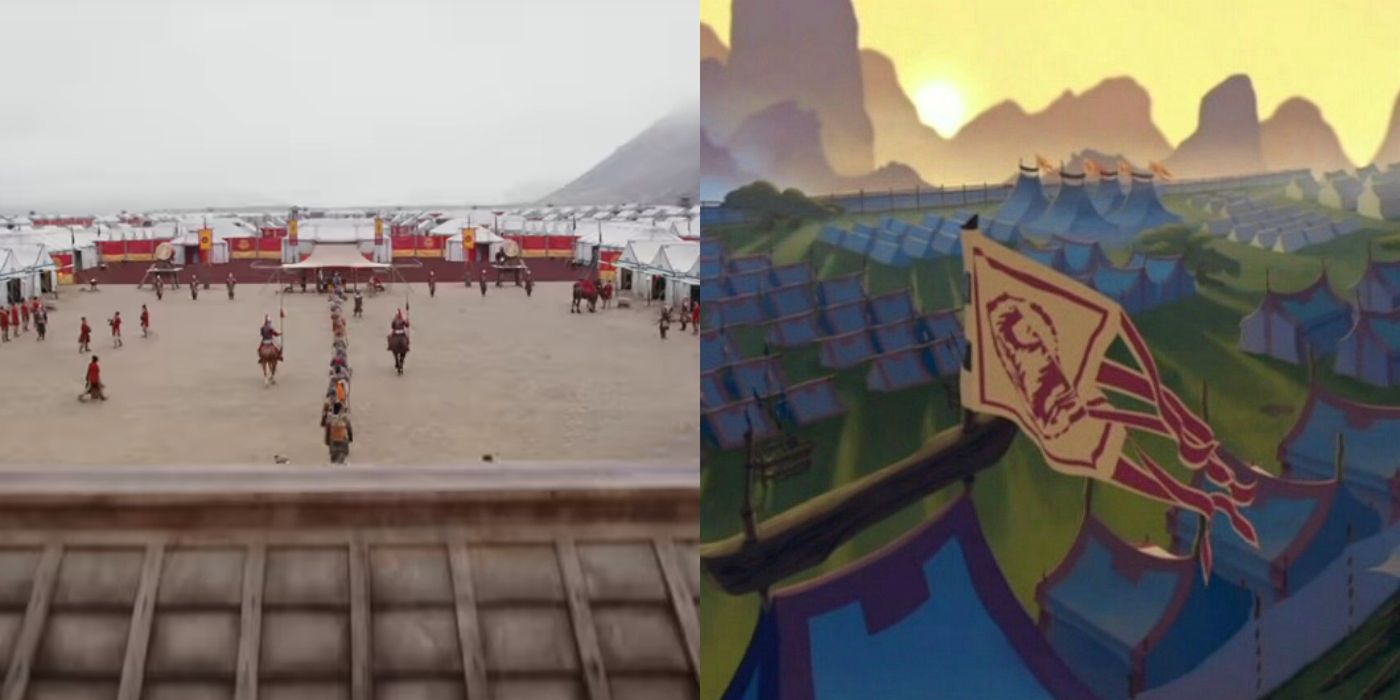 Mulan Trailer Live-Action Animation Army camp