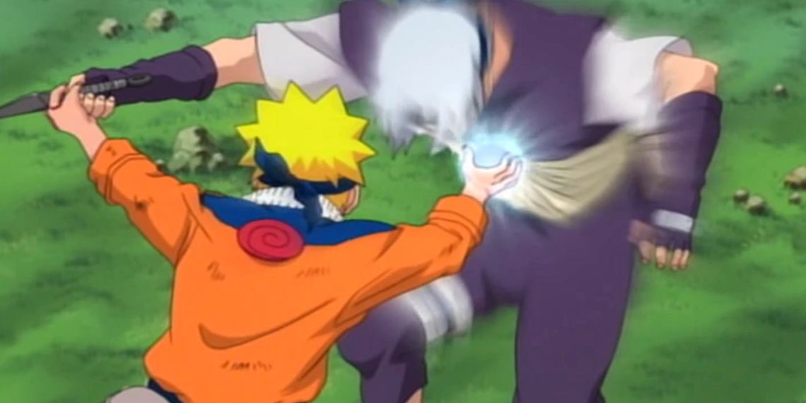 Naruto uses the rasengan against Kabuto
