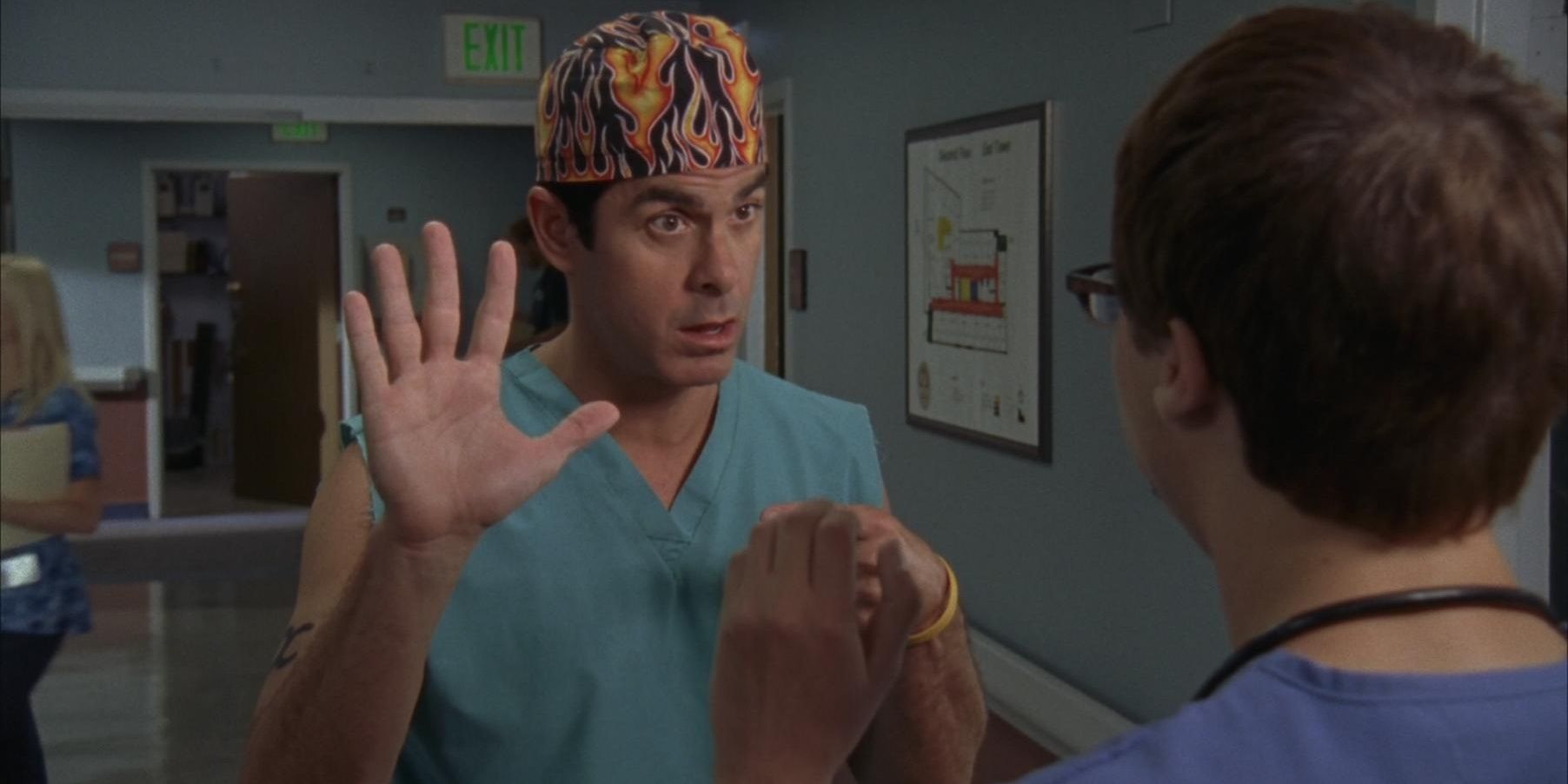 The Todd offers a high five in Scrubs