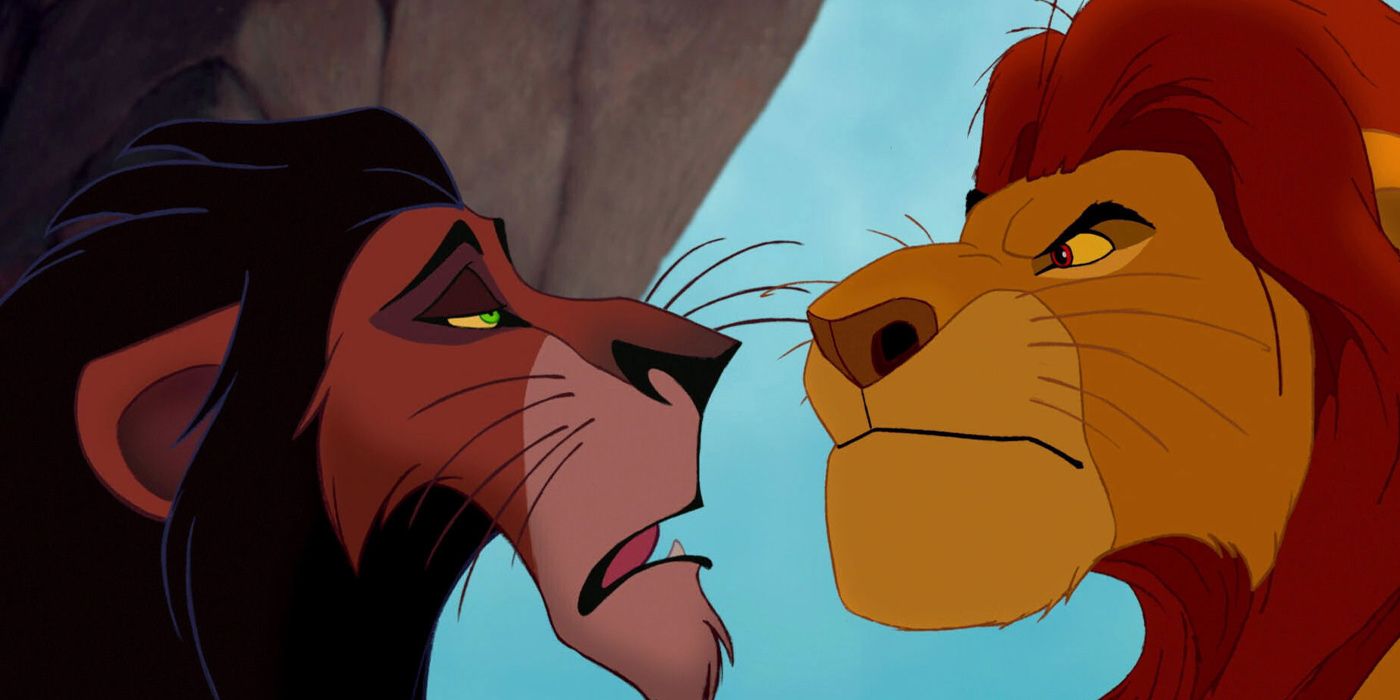Mufasa scolds Scar in The Lion King