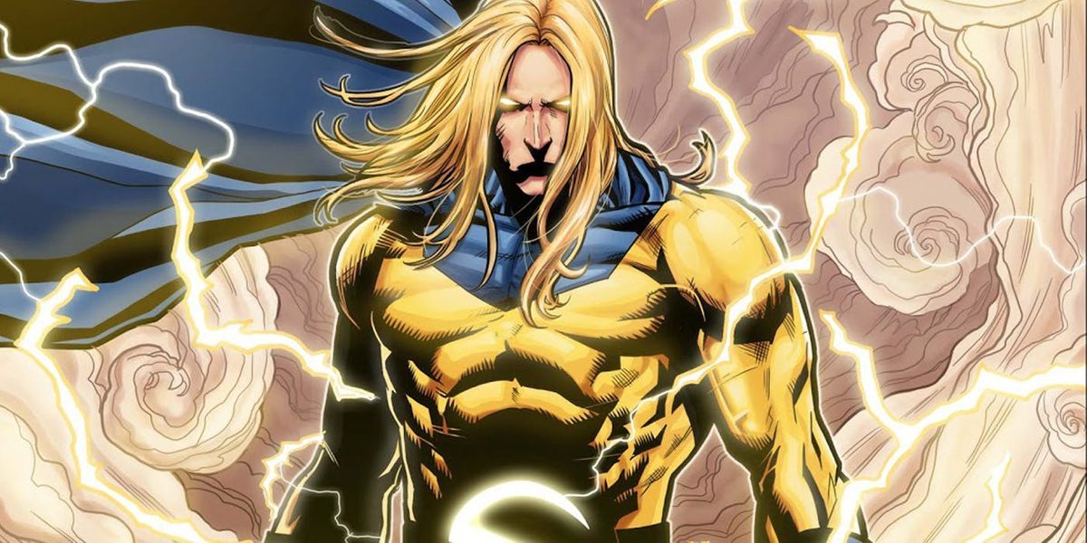 Sentry with lightning surrounding him in Marvel Comics.