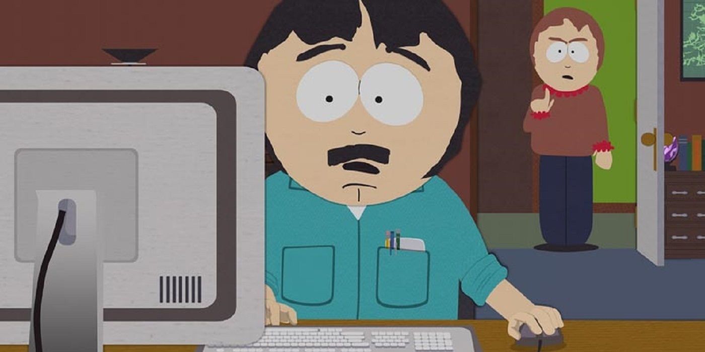 Randy at his computer in South Park 