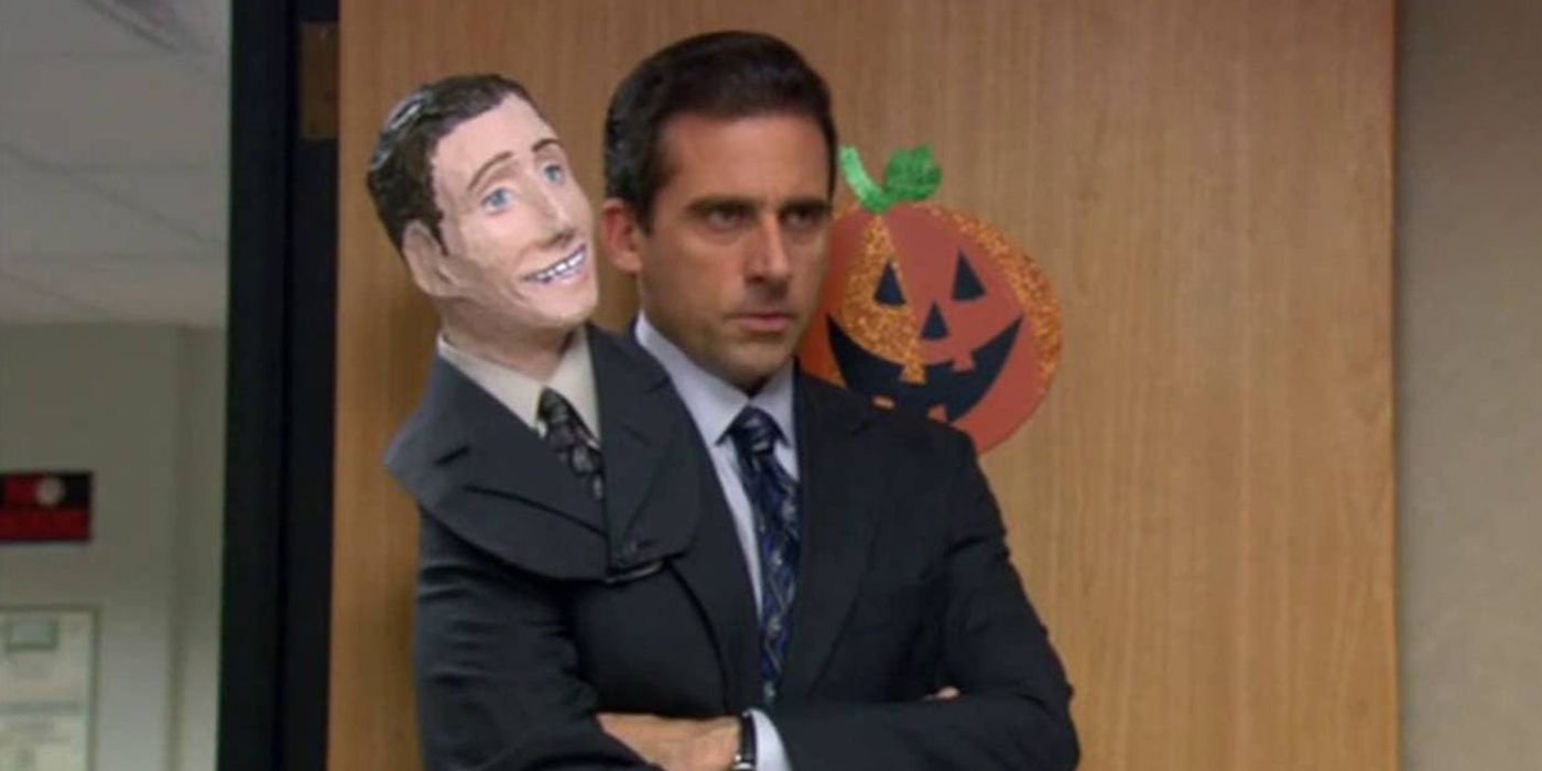 Michael Scott as a two-headed office manager on The Office